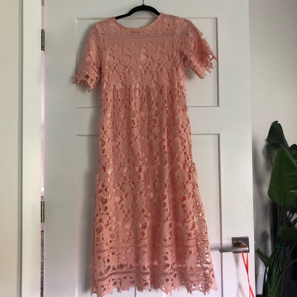 Orange creek blush pink midi dress
